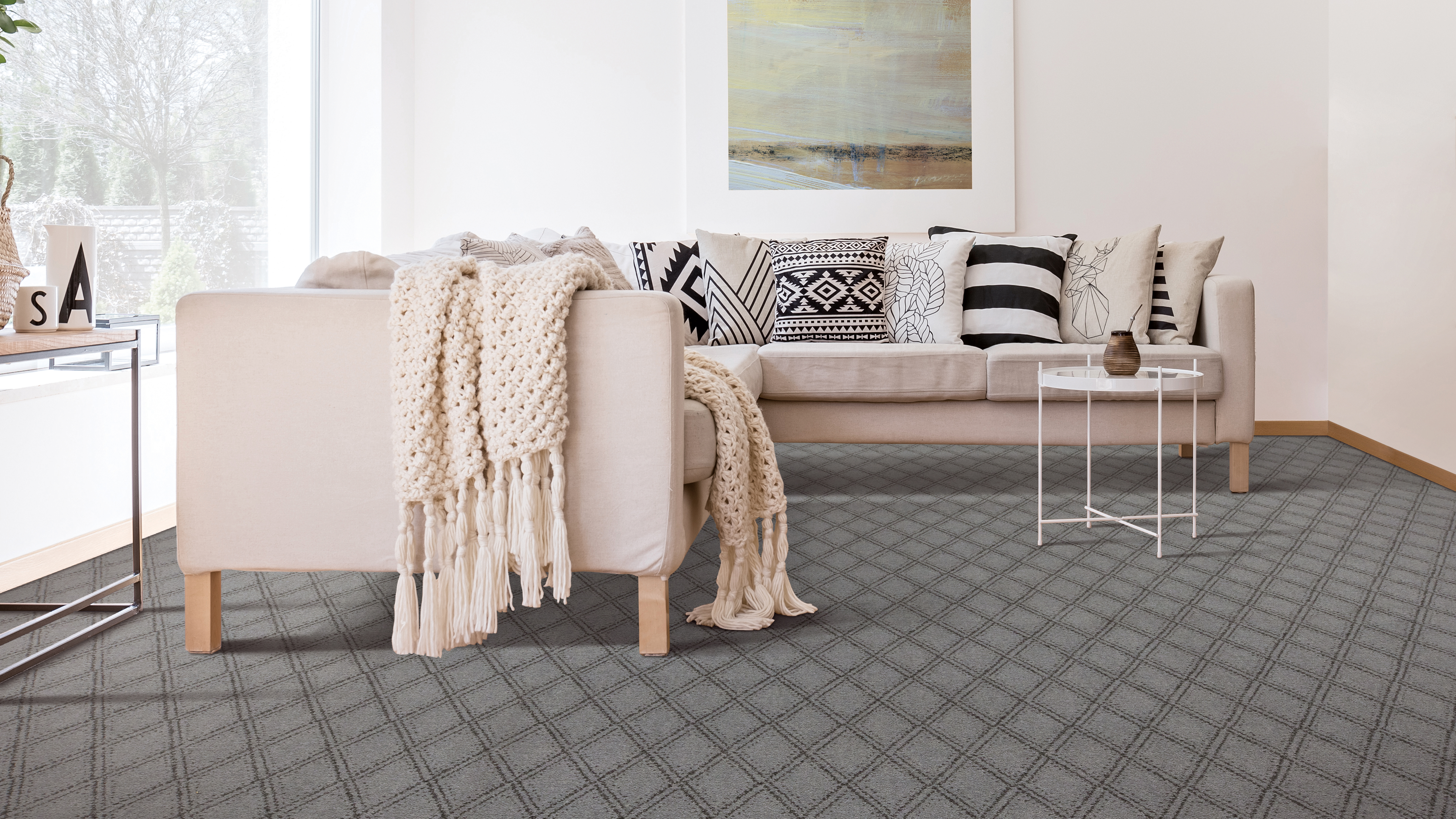 Carpet in a living room.